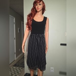 City Chic Black and White Fit and Flare Midi Dress